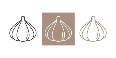 Garlic icon outline. Bulb garlic line icon for web design isolated on white background. vector