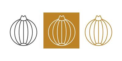 Onion icon outline set. 3 pt. Symbol vector