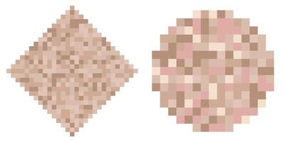 Pixelated skin nude tone censorship bars in diamond and circle shape. Ideal for use in content moderation, production, and social media graphics. vector