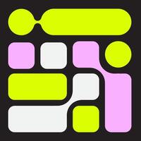 Bento grid. Trendy Geometry Y2K Futuristic shapes. Naive Design elements. Label pack. Brutalism style. Web frame set, blocks, grid concept. layout. Ui template. Web comics grids, connection vector