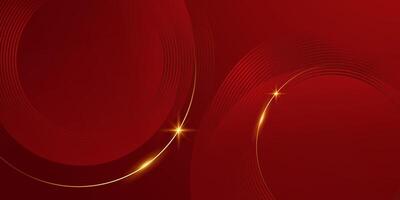 Abstract background design modern red and gold geometric elements illustration vector