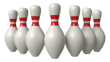 3D Bowling icon rendering. Realistic illustration of bowling pin png