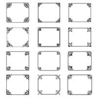 Decorative frames and borders backgrounds vintage design elements set vector