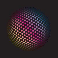 Colored dots spherical 3D background pattern. Geometric illustration vector