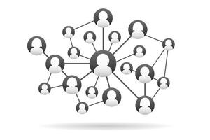 Team in social network working concept. vector