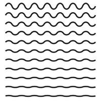 Set of wavy horizontal lines vector