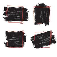 black paint, ink brush stroke, brush, line or texture. Dirty artistic design element, box, frame or background for text. Grunge style. vector