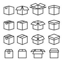Set of Box Line Icons vector
