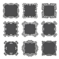 Classic frame set with arabesques, classic and floral elements. Abstract ornament with place for text. Vintage pattern vector