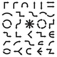 Arrows collection with simple style and black color. vector