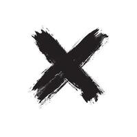 Hand drawn cross. Grunge cross. Cross made with brush stroke on isolated background vector