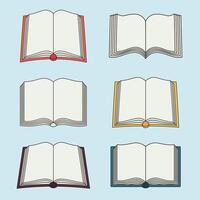 Set of open book icons. Can be used for bookstore or shop, library, educational or learning concept etc. vector