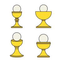 Outline Christian Chalice Icon isolated. Modern simple flat Christian symbol vector