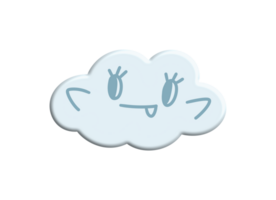 Cute cloud Y2k 3d Kpop png