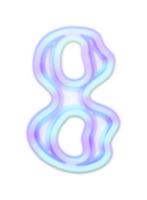 Holographic Y2k 3D Chrome number 8 png