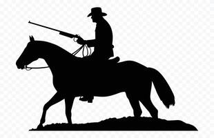 Mounted Shooting Silhouette isolated on a white background vector