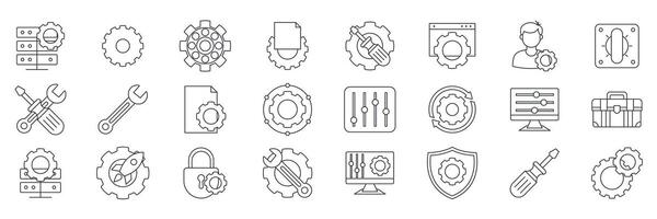 settings icons set, Included icons as Advanced setting, Screwdriver, Privacy setting, Gear and more symbols collection, logo isolated illustration vector