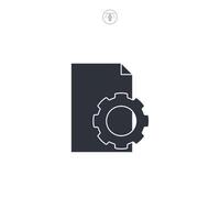 File configuration and document settings icon symbol illustration isolated on white background vector
