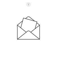 Newsletter, envelope, mail icon symbol illustration isolated on white background vector