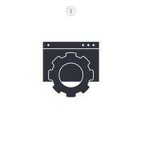 Network setting, options, progress bar icon symbol illustration isolated on white background vector