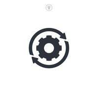 Update setting, software data synchronize icon symbol illustration isolated on white background vector
