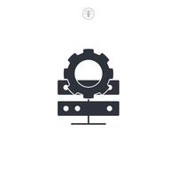 Database setting icon symbol illustration isolated on white background vector