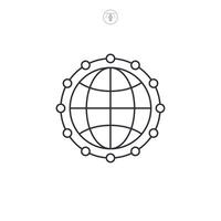 Network Globe icon symbol illustration isolated on white background vector