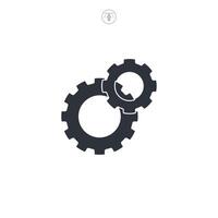 Settings and Cog Wheel icon symbol illustration isolated on white background vector