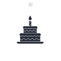 Birthday Cake icon symbol illustration isolated on white background vector
