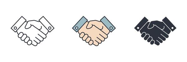 Handshake icon symbol illustration isolated on white background vector