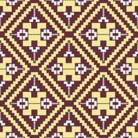 Red and yellow vintage Ethnic Knitted abstract geometric pattern vector