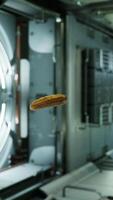 marinated pickled cucumber floating in internation space station video