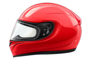 red motorcycle helmet on transparent background png