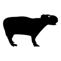 Capybara icon black color illustration image flat style vector