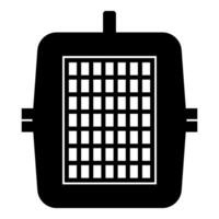 Box for domestic animal pet carrier case crate icon black color illustration image flat style vector