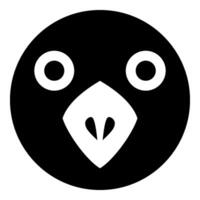 Head of bird icon black color illustration image flat style vector