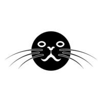 Head of seal icon black color illustration image flat style vector