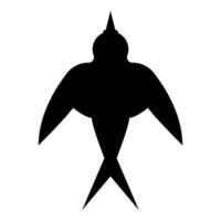 Swallow bird silhouette icon black color illustration image flat style vector