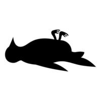 Dead bird danger concept icon black color illustration image flat style vector