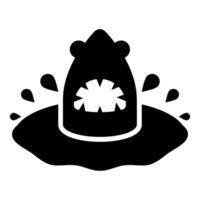 Shark's head in the water with splash icon black color illustration image flat style vector