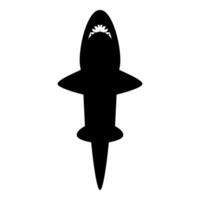 Shark icon black color illustration image flat style vector