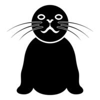 Seal icon black color illustration image flat style vector