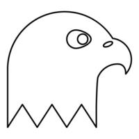 Eagle's head bald of prey contour outline line icon black color illustration image thin flat style vector