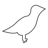 Bird contour outline line icon black color illustration image thin flat style vector