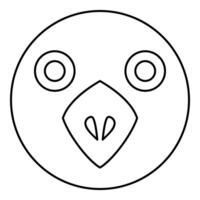 Head of bird contour outline line icon black color illustration image thin flat style vector
