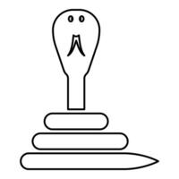 Cobra twisted contour outline line icon black color illustration image thin flat style vector