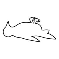 Dead bird danger concept contour outline line icon black color illustration image thin flat style vector