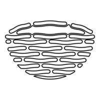 Bird's nest bird contour outline line icon black color illustration image thin flat style vector