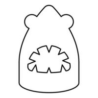 Shark head contour outline line icon black color illustration image thin flat style vector