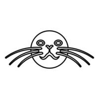 Head of seal contour outline line icon black color illustration image thin flat style vector
